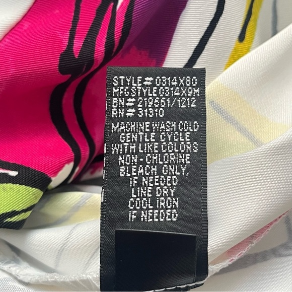 AGB Abstract Floral Pattern Sheath Dress Size 6 White Pink Fuchsia Yellow Blue - Picture 7 of 7